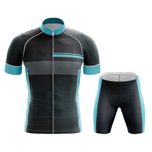 Dernier modèle d'uniforme de cyclisme avec impression de logo personnalisé le plus populaire ensemble d'uniformes de cyclisme à manches courtes à prix réduit - Product Image 1