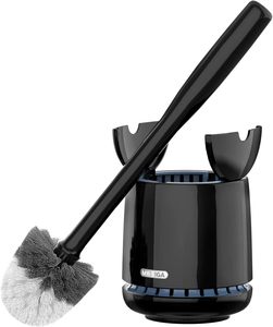 MR.SIGA Toilet Bowl Brush and <b>Holder</b>, Sturdy Long Handle, Black, 1 Pack - Product Image 6