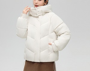 2025 hiver femmes réversible à capuche toile bouffant manteau respirant à la mode longue veste couleur unie imperméable Style court - Product Image 4