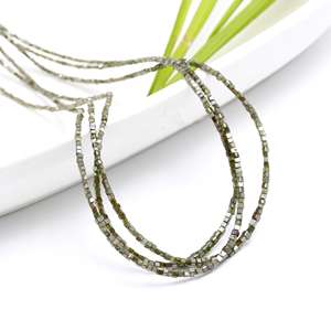 Cube vert et carré perles de pierre naturelle fabrication de bijoux collier de perles en vrac haute qualité à facettes en gros - Product Image 2