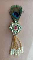 Assortiment de broches en plumes de paon Kundan plaqué or Accessoire de mariage pour hommes et femmes Cadeaux pour garçons d'honneur Cadeaux de bienvenue et de retour