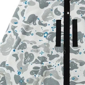 เสื้อมีฮู้ดแบบซิปหน้าสำหรับผู้ชายเสื้อผ้าพิมพ์ลายทรงหลวมนุ่ม - Product Image 4