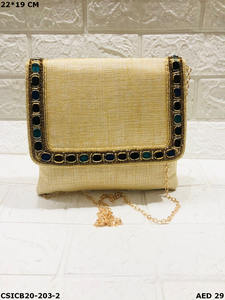 Designer Handmade Evening Ethnic Jute <b>Clutch</b> Bag for Ladies Handcrafted Bridal Plus Sling Elegant Evening Accessory - Product Image 5