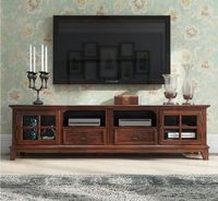 Buffet de salle à manger/TV en teck massif, style européen classique, écologique, durable, élégant et luxueux pour la maison et l'hôtel