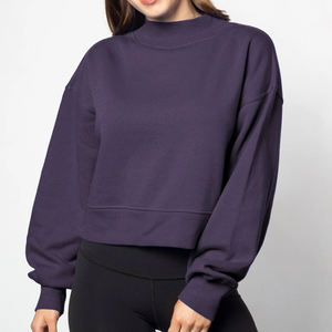 Suéter de Cuello Alto Informal de Corte Regular 2026 para Mujer, 100% Algodón, Felpa, Color Sólido, Sudadera de Invierno Unisex - Product Image 3