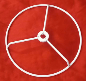 Pantalla de tambor gris con marco de alambre de hierro de araña Circular de alta calidad de estilo moderno para mesa interior y uso en hoteles HECHO DE Metal - Product Image 1