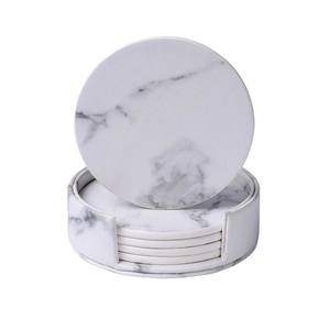 Eco Friendly Round White Marble Tea <b>Coaster</b> <b>Drinks</b> Pads Table Decoration & Accessories at Low Price - Product Image 1