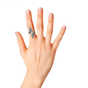 Meenakari — bague de travail en argent Sterling 925, diamant indien Antique, incrustation de diamant, pavé d'or, vente en gros, fournitures de bijoux - Product Image 2