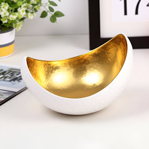 Elegant Hammered Silver & Gold Finishing Decorative <b>Bowl</b> for Home & Kitchen 8 Inch <b>Metal</b> Safe Serving <b>Bowl</b> - Product Image 6