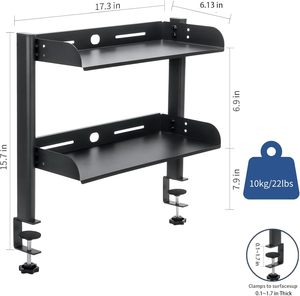 Kẹp Trên Bàn Kệ 2 Tầng Trên Hoặc Dưới Bàn Lưu Trữ Chơi Game Bàn Tổ Chức Và Phụ Kiện Kim Loại Lưu Trữ Kệ Cho Văn Phòng - Product Image 2