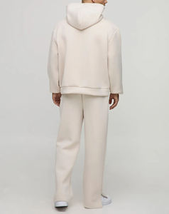 Nuevo chándal de poliéster 2025 100% para hombre, logotipo impreso DTF personalizado, jersey de color sólido de peso pesado, conjunto para correr para hombre - Product Image 3