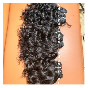 Extensions de cheveux indiens bouclés naturels bruts avec boucles douces définies Double cheveux de temple non transformés Bundles de cheveux humains Volume - Product Image 2