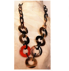 Collar de cuerno de Búfalo en forma de trapecio de estilo moderno hecho a mano conjunto de regalo personal joyería - Product Image 4