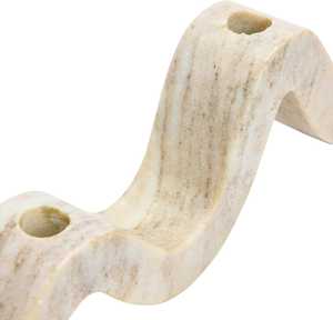 Marble Wave Double Taper Candle Holder Beige Modern Sculptural Candle <b>Stand</b> for Home Decor Gifting - Product Image 2