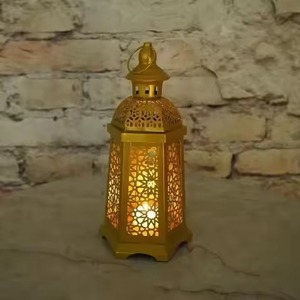Lámpara Decorativa de Metal Dorado con Forma de Estrella y Luna de Ramadán, Decoración para el Hogar, Lujo para Eid Mubarak - Product Image 6