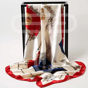 Écharpes en soie longues et carrées de luxe personnalisées avec logo imprimé, bandanas multifonctionnels pour femmes, motifs à pois, unis, à carreaux et à rayures, nœuds – Ventes Flash - Product Image 6