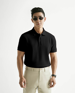 เสื้อเชิ้ตแขนสั้นเข้ารูปสำหรับผู้ชายดีไซน์มินิมอลลิสแปนเด็กซ์/ โพลีเอสเตอร์ผ้าถักพิมพ์ลายแบบลำลองระบายอากาศปรับขนาดได้ตามปกติ - Product Image 1