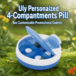 Portapillole Personalizzato Uly a 4 Scomparti, Gadget Promozionale Personalizzabile - Product Image 3