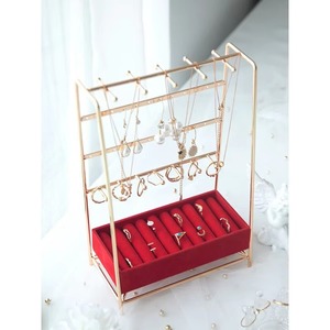 Élégant support de bijoux en or pour boucles d'oreilles colliers bagues élégant organisateur en métal pour vanité, coiffeuse et vitrine - Product Image 5