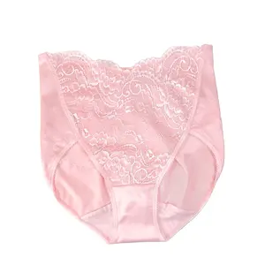 Conception en forme de V taille S / M / L / LL sous-vêtements pour femmes enceintes couleur rose Nylon fibre élastique dentelle pelvienne slips culottes pour femmes