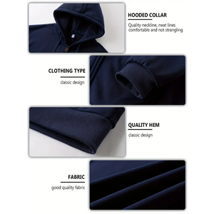 Custom Graphic Zip <b>Hoodie</b> for <b>Men</b> 100% Cotton Puff Printing Oversized Fit Autumn Season Sizes XS 6XL 3D Pattern Logo Pulsed - Product Image 5