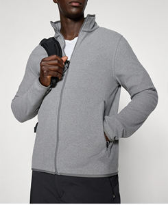 Men Custom Logo Zip Windbreaker <b>Jacket</b> Canvas Plain Dyed Winter Lightweight Stand Collar Hoodie Breathable Comfortable Casual - Product Image 4