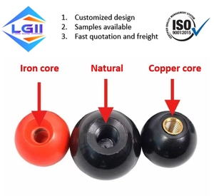 Bakelite เส้นผ่านศูนย์กลาง M12X40mm แกนทองแดงเหล็กสีดำหัวน็อตสกรูบอลที่จับเครื่องมือเครื่องจักร - Product Image 2