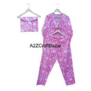 Conjunto de Pijama de Algodón Hecho a Mano al por Mayor para Mujer, Ropa de Dormir Suave y Cómoda con Cuello Redondo, Camisón de Tirantes Finos para Novia - Product Image 5
