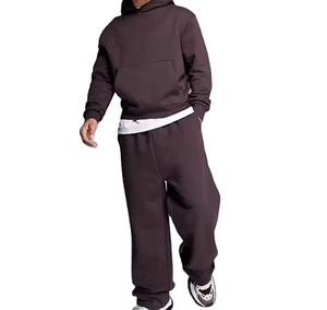Men's Custom 100% Cotton Breathable Streetwear Style Oversized Hoodie Sweatpants Set Casual Winter Tracksuits with Hoodie - Product Image 1