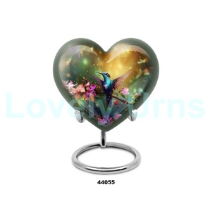 Meilleure vente belle urne de crémation en forme de cœur pour cendres humaines avec support et sac en velours gratuit - Product Image 4