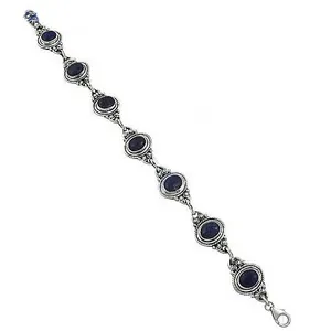 925 Silver Rhodium Plated <b>Bracelet</b> with Blue <b>Topaz</b> Diamond Pearl Rose Gold Women's Jewelry for Gift - Product Image 3