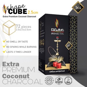 Cubo Cáscara de coco Hookah Shisha 100% Carbón negro natural Indonesia Briket Multi-Tamaño Alto contenido de carbono Sostenible - Product Image 6