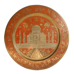 Assiette ronde en laiton arabe de haute qualité avec gravure, finition polie pour une utilisation en cuisine et comme assiette décorative - Product Image 5