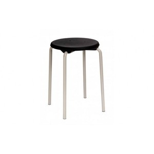 Sgabello impilabile nero struttura in acciaio altezza seduta 500 mm - Product Image 5