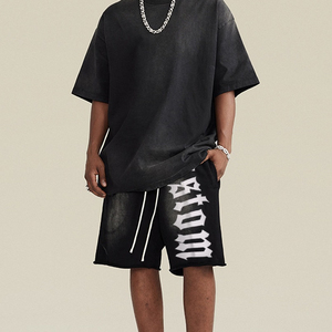 กางเกงขาสั้นลำลองผ้าเฟรนช์เทอร์รี่แบบย้อมสีด้วยกรดสไตล์คัสตอมสโตน |   เสื้อผ้าสตรีทแวร์สไตล์วินเทจ ขอบดิบ ดีไซน์ยูนิเซ็กส์ ระบายอากาศได้ดี เป็นมิตรต่อสิ่งแวดล้อม - Product Image 2