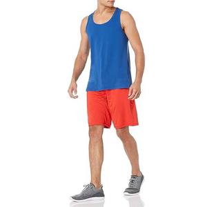 Couleur bleue sans manches vêtements pour hommes débardeurs grande taille haute rue Style Gym Fitness col rond été hommes débardeurs à vendre - Product Image 4