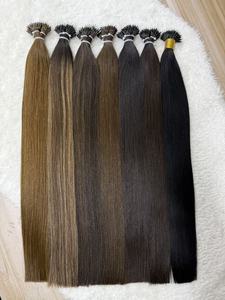 Extensioni per <span class=keywords><strong>capelli</strong></span> umani Remy vergini al 100% con nano anelli invisibili, doppia trama, cuticole allineate, all'ingrosso - Product Image 2