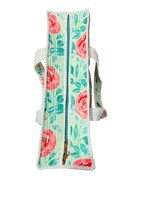 Sac fourre-tout matelassé grand format en coton 100% imprimé à la main, motif floral vert, sac à bandoulière avec fermeture éclair