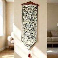 Tapestry Dinding Poliester Tenun Motif Arab dengan Rumbai Bunga Gaya Bohemian untuk Dekorasi Rumah