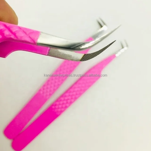 LashPlus Vente en gros Marque privée Extensions de cils volumineuses Personnalisées Pinces en acier inoxydable rose argenté antistatiques antimagnétiques - Product Image 5