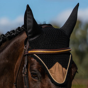 Gorro de mosca para caballos, cubierta de oreja de ganchillo transpirable, ligero, lavable, ajuste cómodo, hecho a mano en Pakistán, perfecto para jinetes - Product Image 6