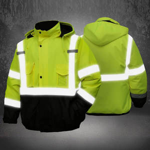 Night Visibility Winter Wear Warm Safety <b>Jackets</b> Pockets And Fleece Inner <b>Worker</b> Safety <b>Jackets</b> - Product Image 4