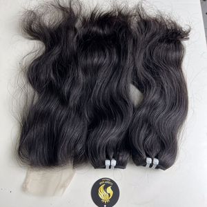 Extensiones de cabello humano ondulado natural de cabello humano vietnamita crudo sin enredos sin derramamiento 100% cabello humano crudo - Product Image 2