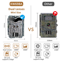 KW698A cámara de rastreo de caza de Vida Silvestre cámara de exploración de 2 sensores de doble lente cámara de juego 4K fácil de navegar fácil de usar 512GB