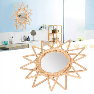 Restaurante decoración de pared y decoración del hogar ratán innovador arte decoración maquillaje espejo Retro vestidor Baño - Product Image 4