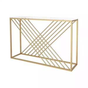 Contemporary Luxury <b>Mirrored</b> Convertible <b>Table</b> for Villa Living Room Hotel-Wood <b>Top</b> and Iron Frame - Product Image 1