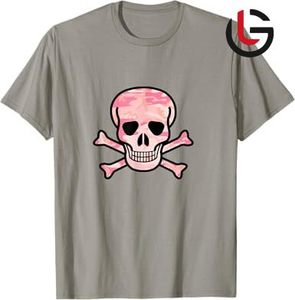 เสื้อยืดผู้ชายสีดำลายกะโหลกพร้อมโลโก้อินเทรนด์เสื้อคอตตอนสไตล์วินเทจเสื้อแขนสั้นพิมพ์ลายคอโอแบบถ่ายโอนความร้อน - Product Image 4