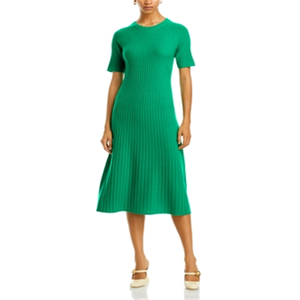 Abito Midi in Cashmere Verde Taglia XL di C by Bloomingdale's, Silhouette a Linea A con Elementi di Moda Semplici - Product Image 1