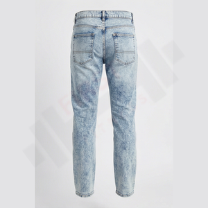 กางเกงยีนส์เดนิมทรงปกติสไตล์วินเทจแบบปะติดปะต่อ ดีไซน์ใหม่ปี 2026 สำหรับนักธุรกิจชาย บริการ OEM ODM ขายส่ง ผ้าฝ้าย 100% - Product Image 2