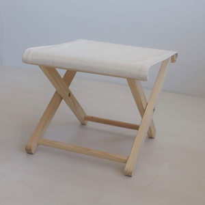 Sedia Pieghevole WELL HOME con Telaio in Legno di Faggio e Finitura Non Verniciata 46x46x50cm Tela Grezza - Product Image 4